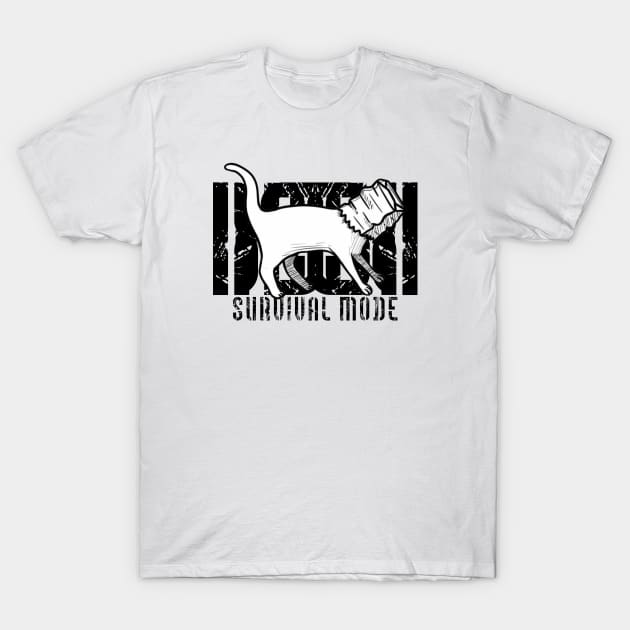 Cat Survival Mode Art T-Shirt by Behemoth